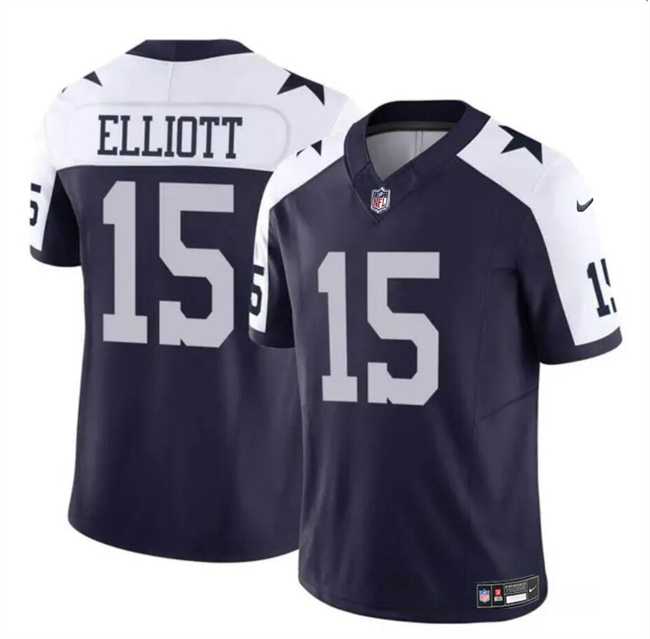 Men & Women & Youth Dallas Cowboys #15 Ezekiel Elliott Navy White 2023 F.U.S.E Thanksgiving Vapor Limited Stitched Jersey,We sell and wholesale Men & Women & Youth Dallas Cowboys #15 Ezekiel Elliott Navy White 2023 F.U.S.E Thanksgiving Vapor Limited Stitched Jersey on line form chian!